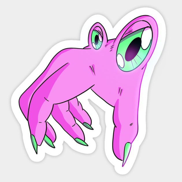 Give Me A Hand Monster Sticker by MorenoArtwork